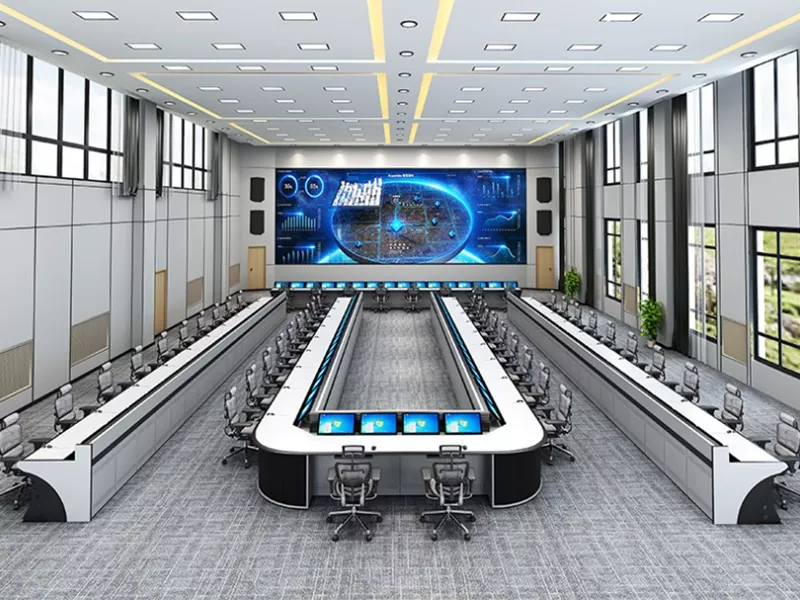 Consola de monitoreo en forma de U